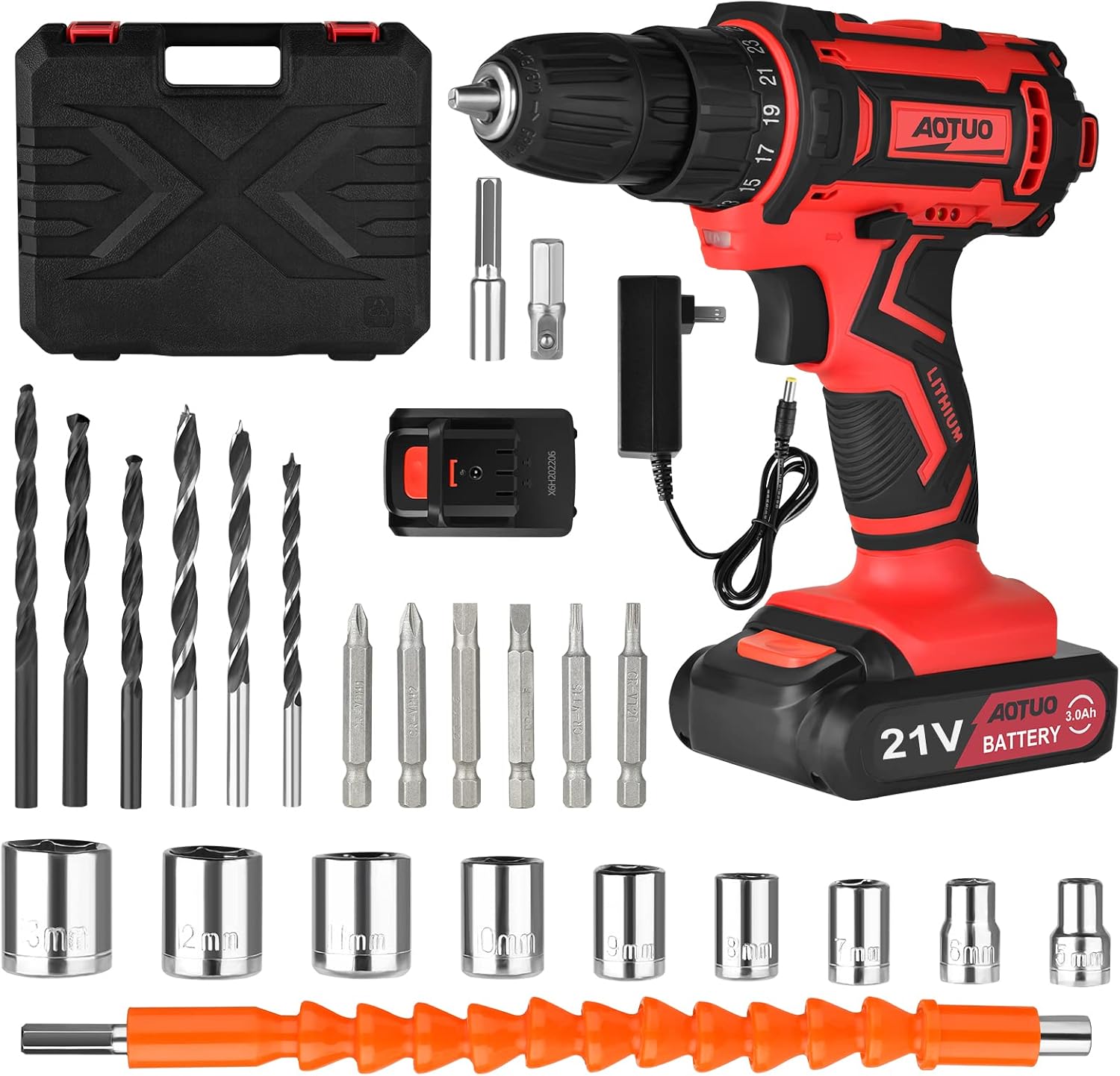 21V Cordless Drill Driver Set, Electric Screwdriver Driver Tool Kit, 25
