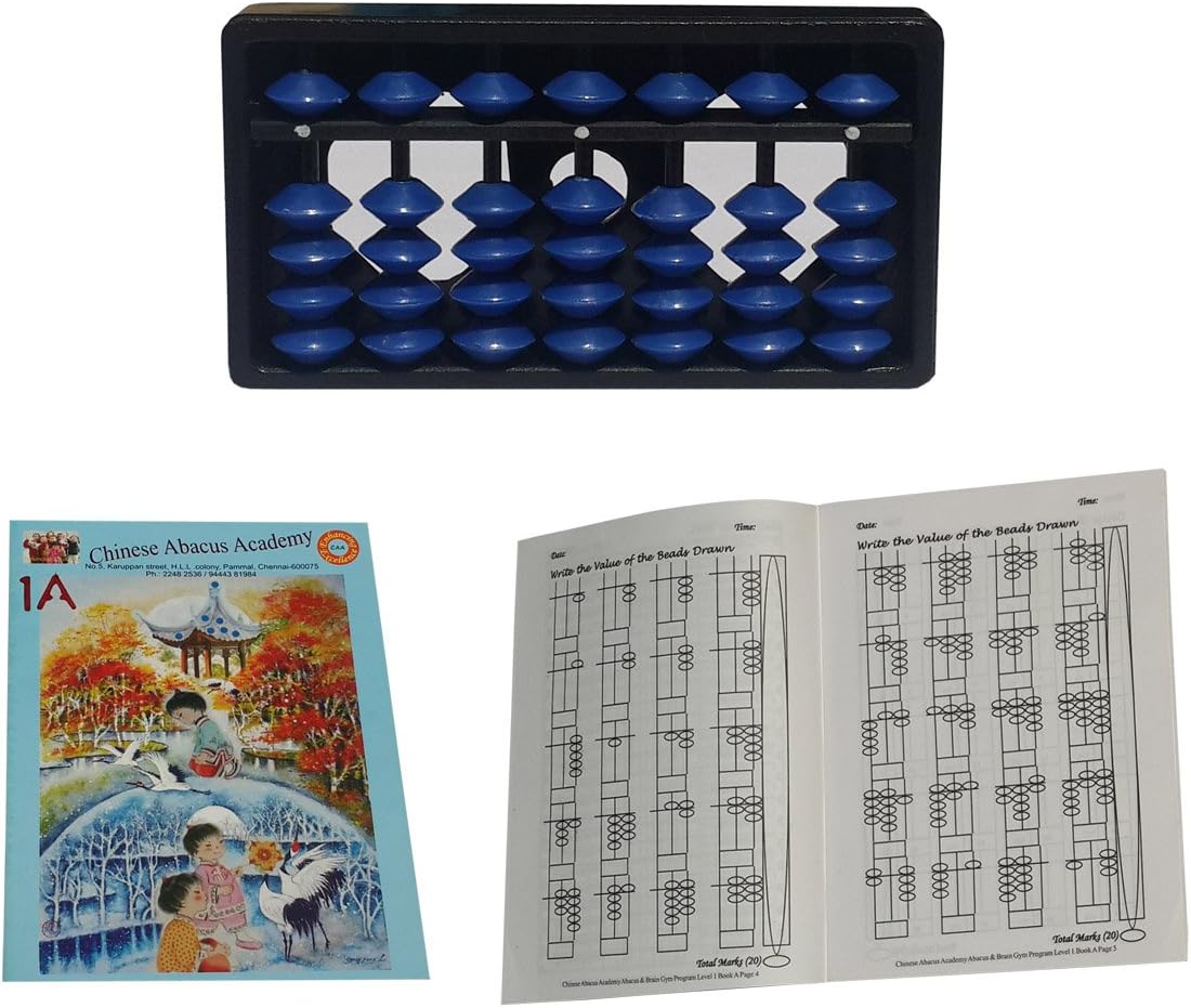 7 Rod Blue Abacus KIT with 2 Work Books