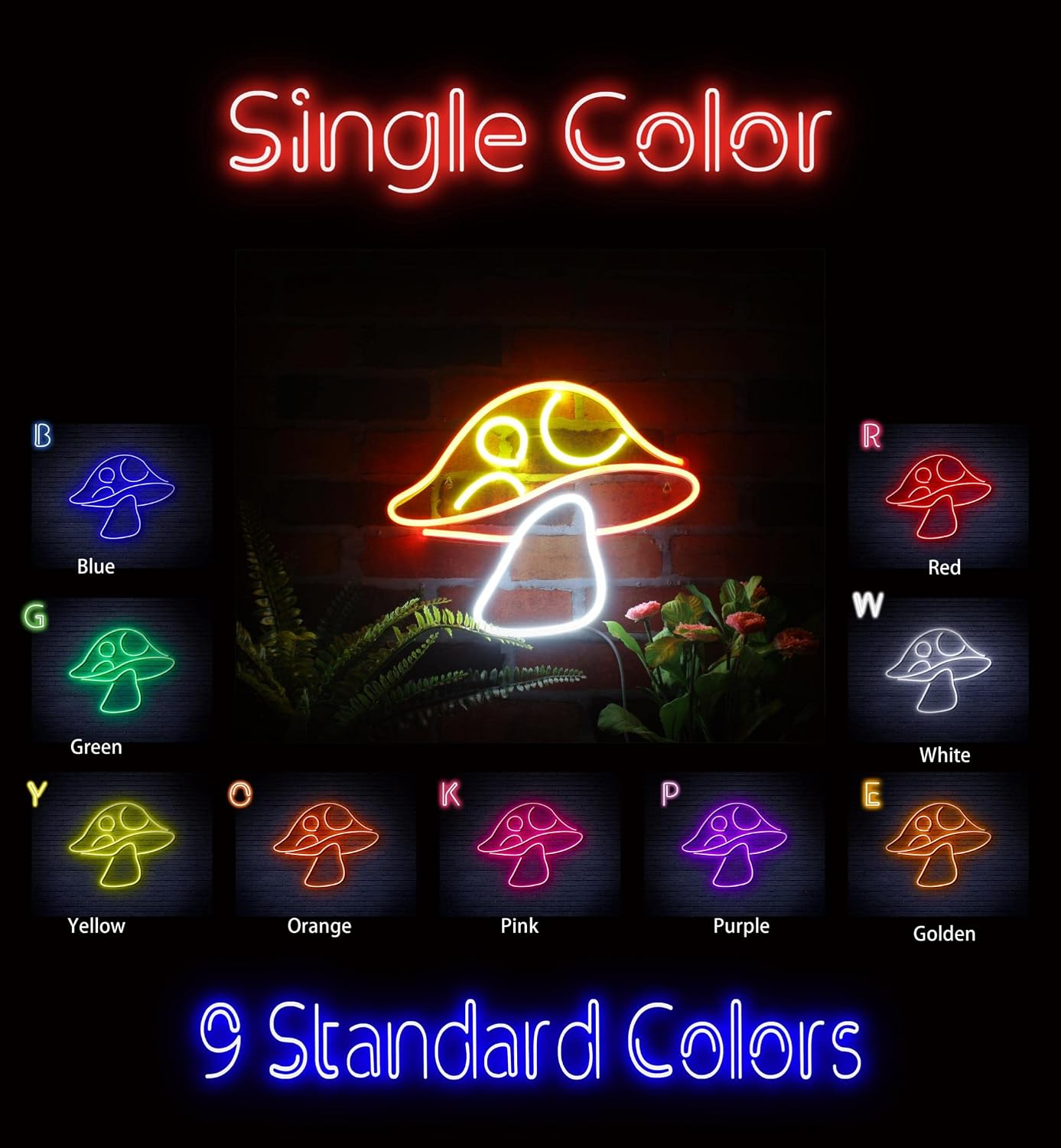 ADVPRO Mushroom Flex Silicone LED Neon Sign - Green - st16s33-fnu0401-g