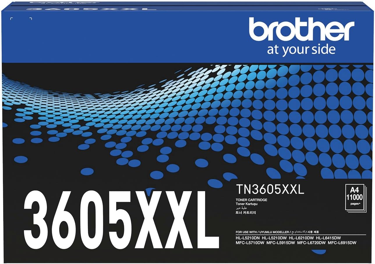 Brother Genuine TN3605XXL Black Toner Cartridge, Page Yield Up to 11000 Pages
