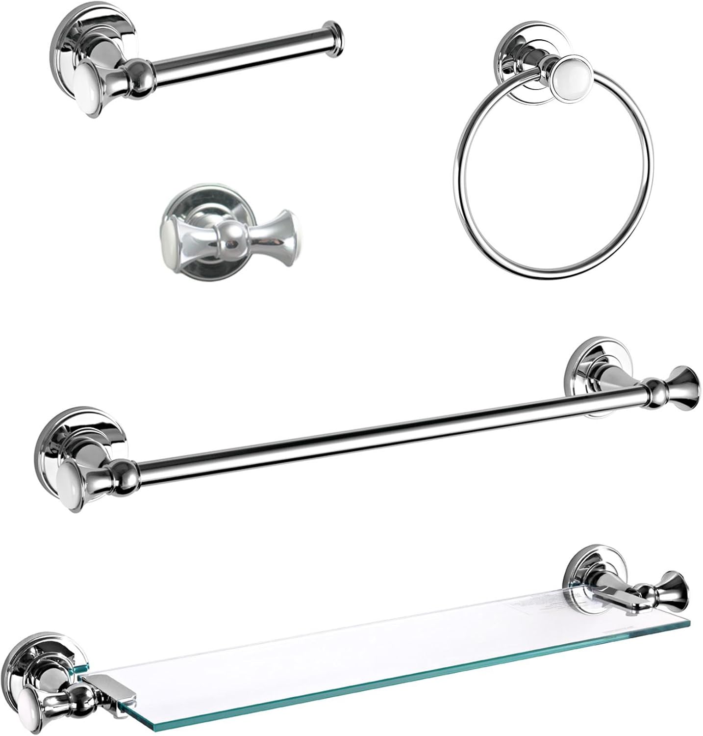 Ancona Pure Elegance Chrome 5piece Bathroom Accessory Set