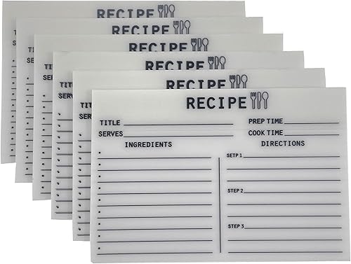 Notas adhesivas transparentes de 4 x 6, bloc de notas de recetas para escribir en tus propias recetas, notas adhesivas transparentes transparentes