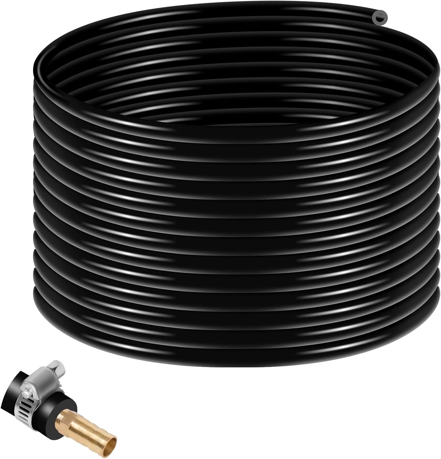 3/8 inch Self Sinking Aeration Hose, 100 Ft Weighted Pond Aeration Tubing for Your Diffused Aeration System with Stainless Steel Hose Clamps and Copper Menders