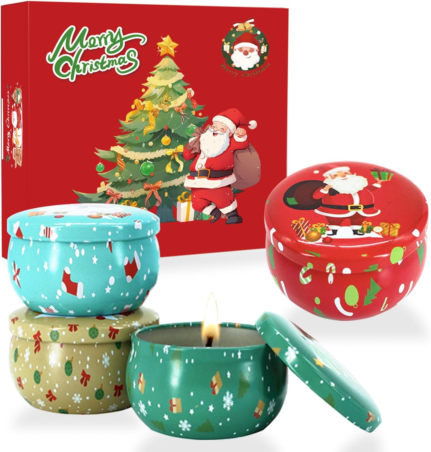 4P Christmas Scented Candles Gift Set