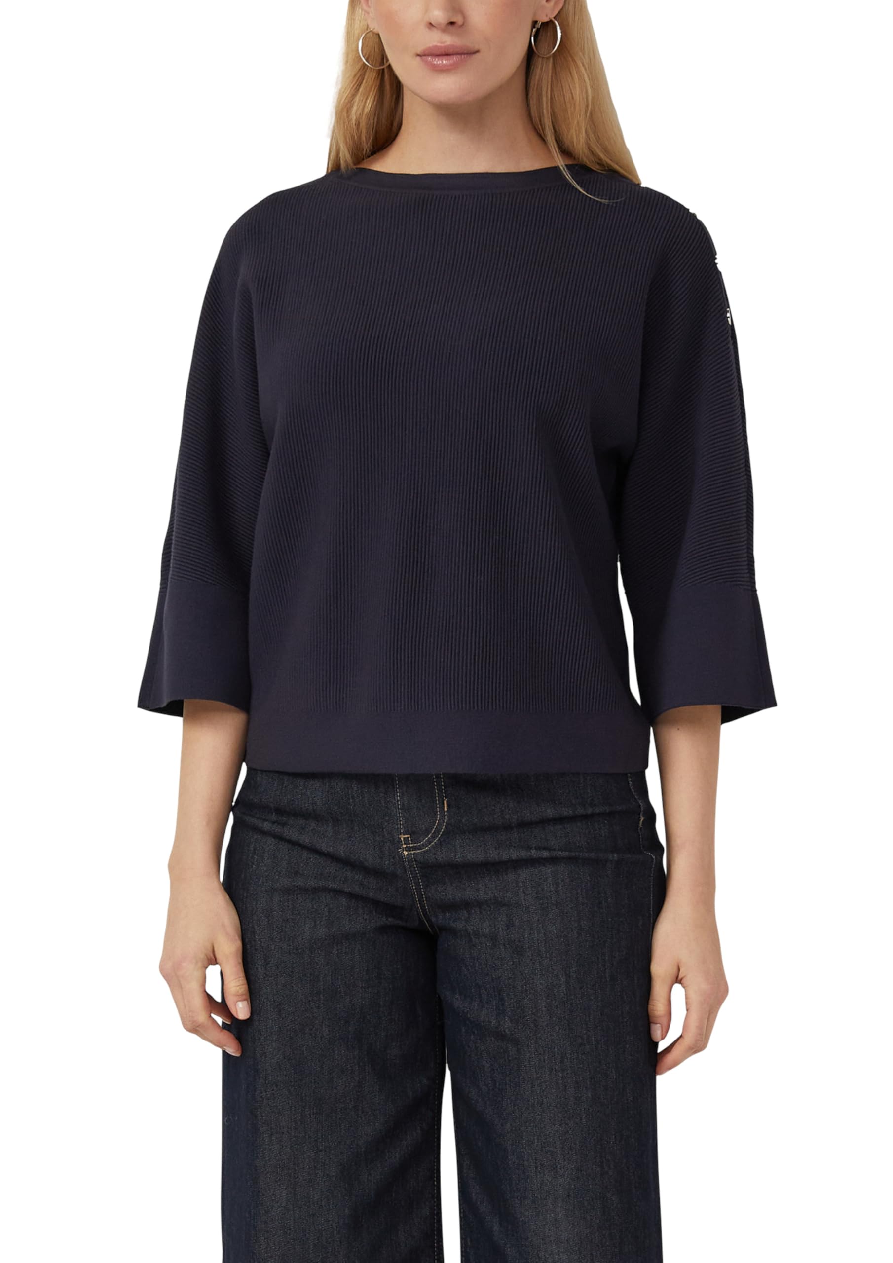 s.Oliver Strukturierter Pullover Relaxed Fit Zierknopfleiste