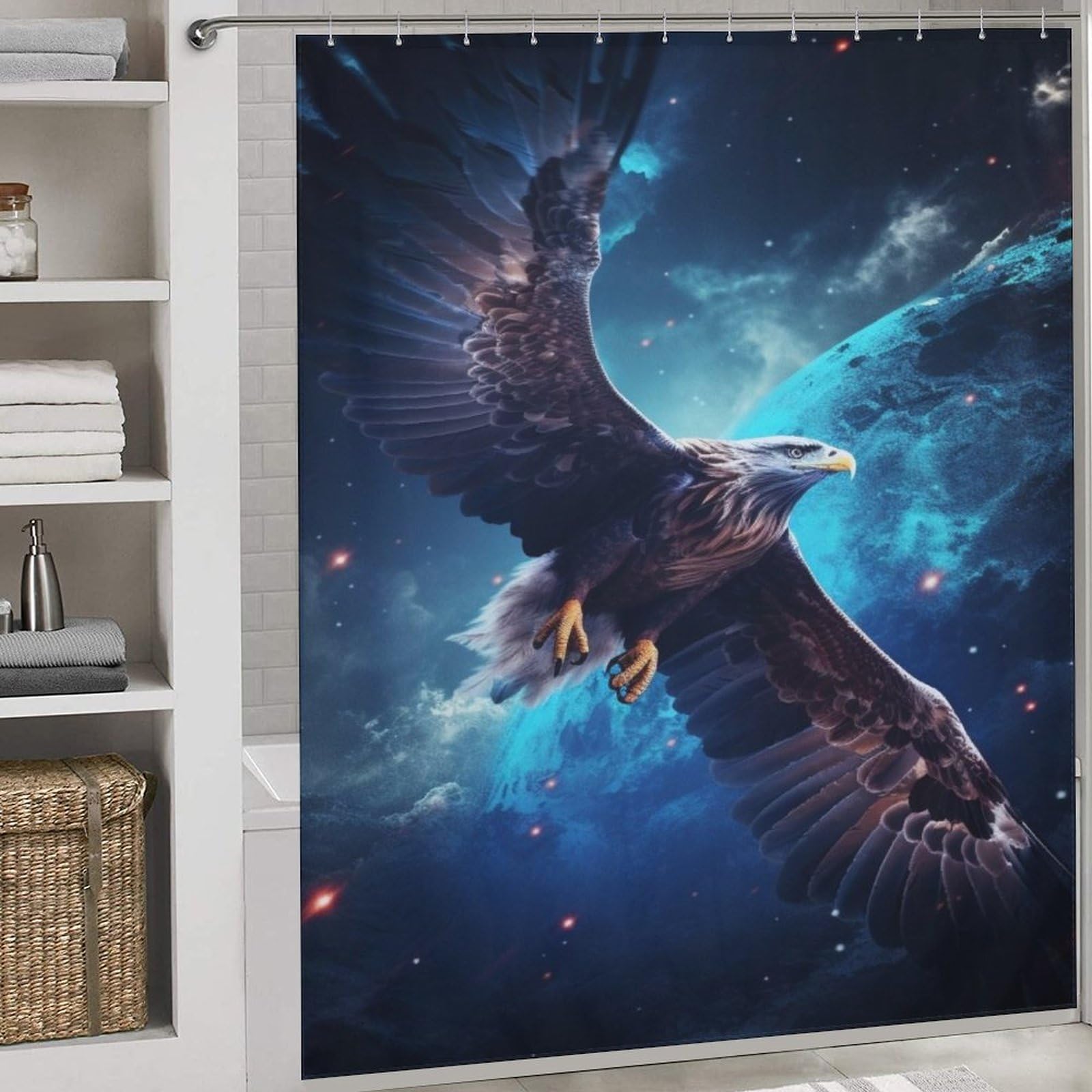 Rideau baignoire Aigle imperméable 183x183cm pour stopper l'eau sur le sol de la salle de bain