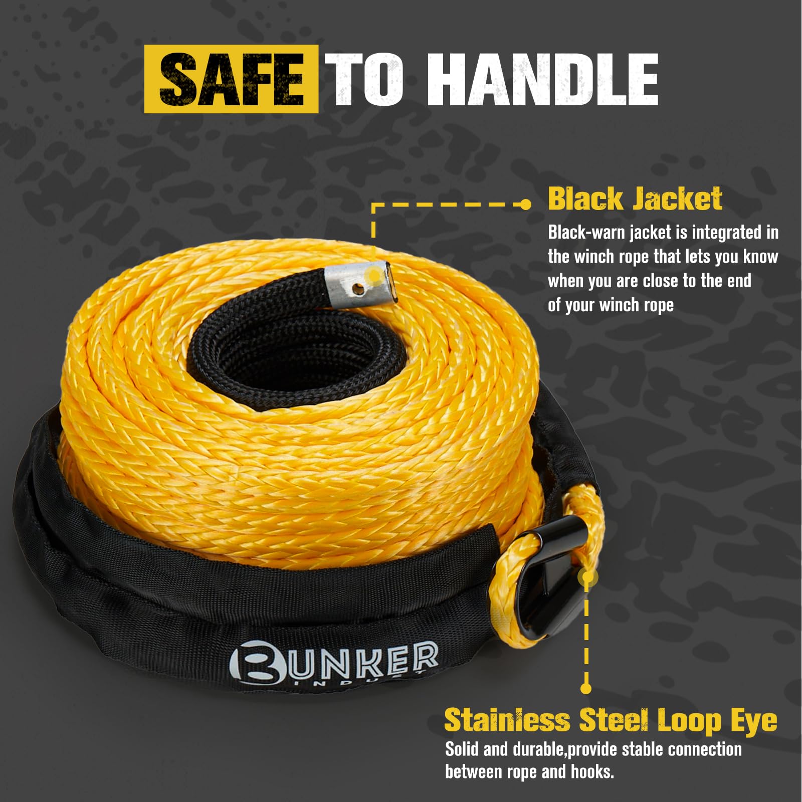 Soft Shackle Kit BUNKER INDUST Synthetic Soft Shackle With Winch Ring ...