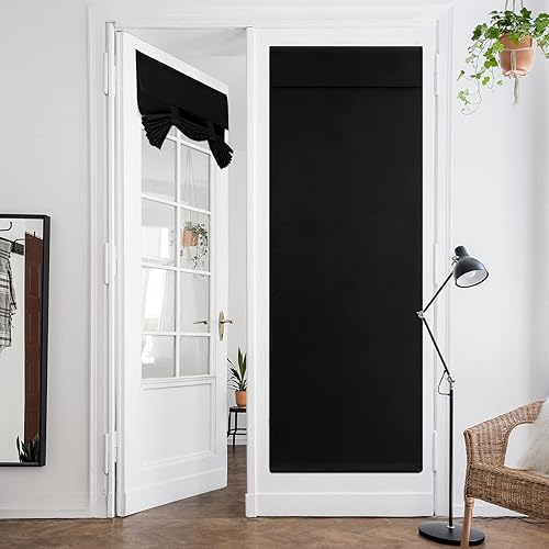HOMEIDEAS - Cortinas opacas para puerta francesa, cortinas de privacidad para ventana delantera, persianas con aislamiento térmico para dormitorio,