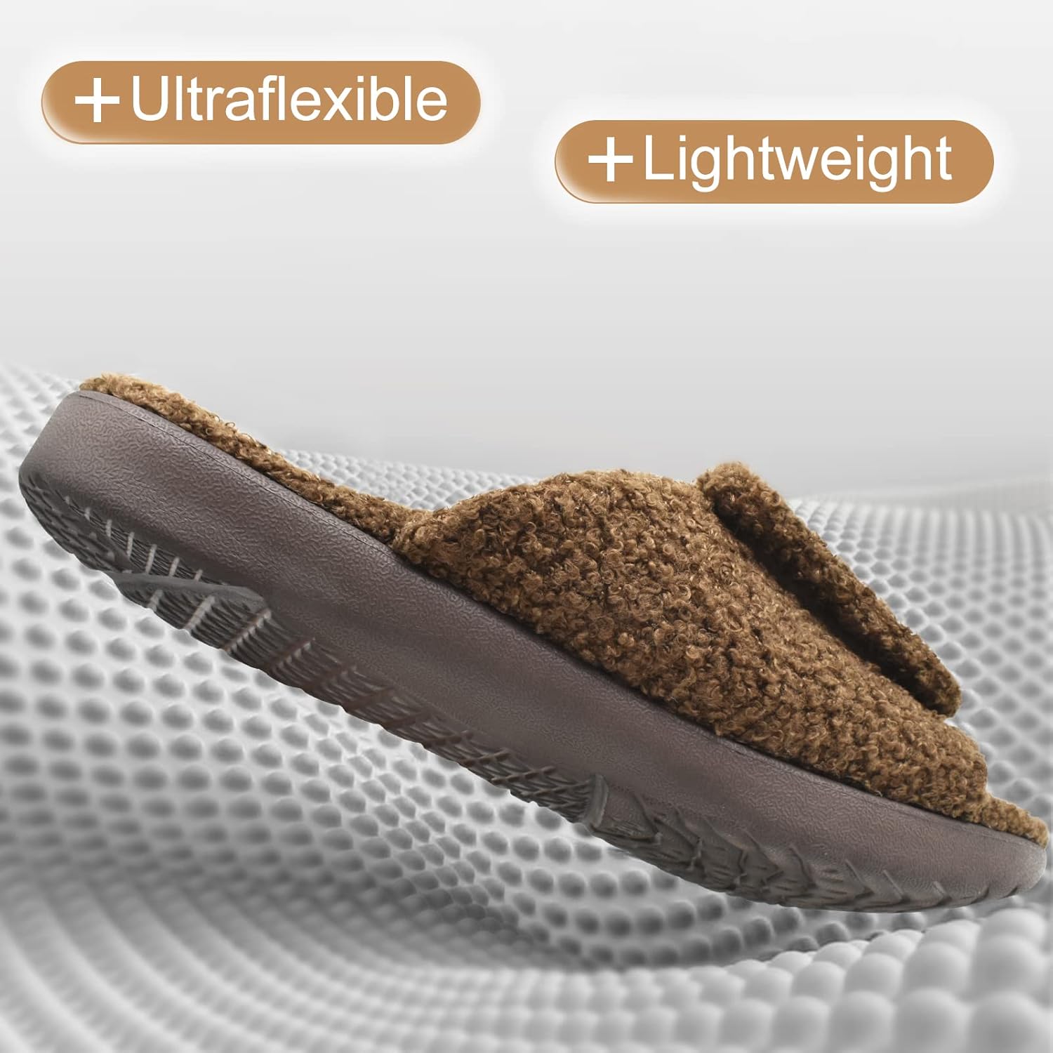 ONCAI Mens House Slippers with Arch Support,Fur Slides with Orthopedic for Plantar Fasciitis Wide Footbed and Adjustable Straps Size 7.5-15 - Image 6