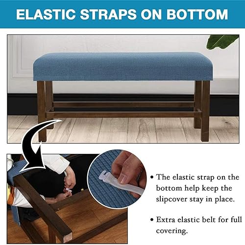 Miniatura 7 de NA - Fundas de banco de jacquard de alta elasticidad, fundas de cojín de banco de comedor, fundas de cojín de banco de interior, I, 6033.5 in