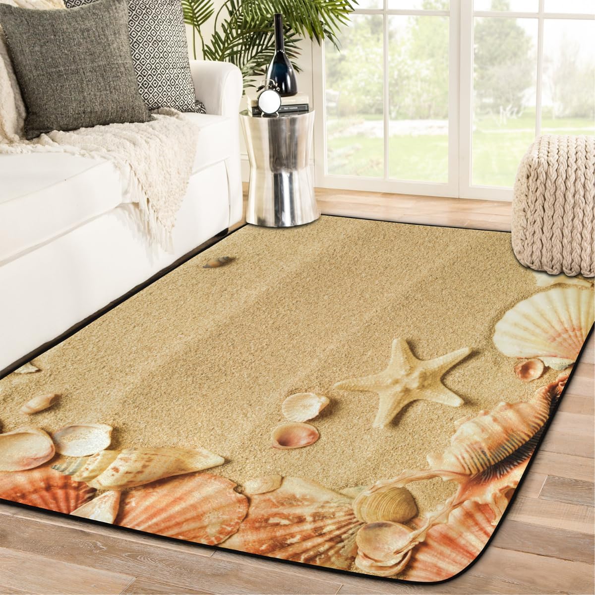 Bathroom Rug Mat 48”x72”/4’x6’, Non Slip Rug Pads for Hardwood Floors and Tiles, Reusable and Washable Tape for Area Rugs, Dual Sided Adhesive Gripper Keep Corners Flat