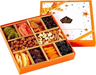 Orange Gift Box 650g Dried Fruit & Nut Mix | Snack Assortment for Loved Ones | 100% Gluten-Free Energy Booster
