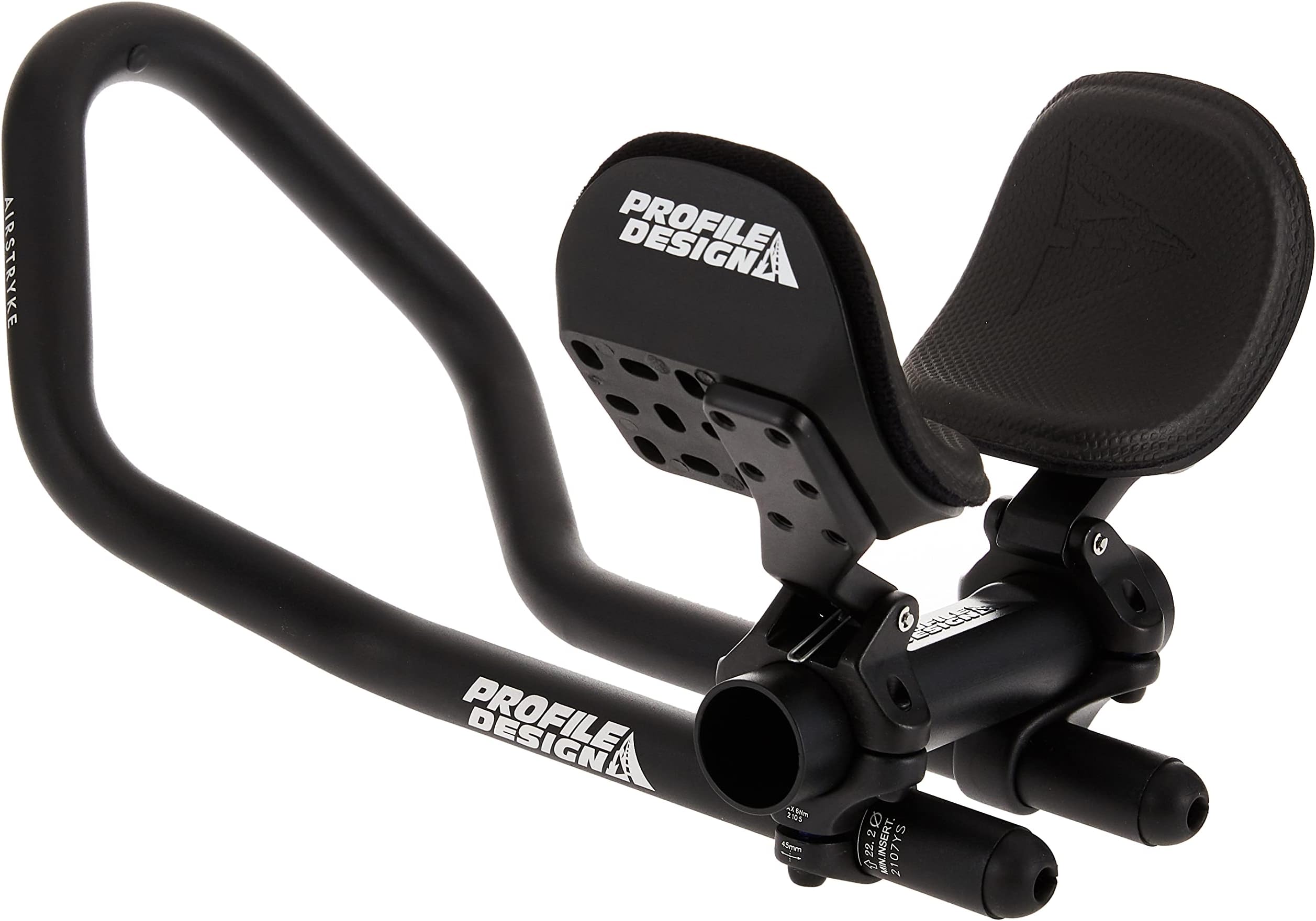 Airstryke V2 Aluminum Clip-on Aerobars Ano Matte Black, Adjustable Stack and Reach
