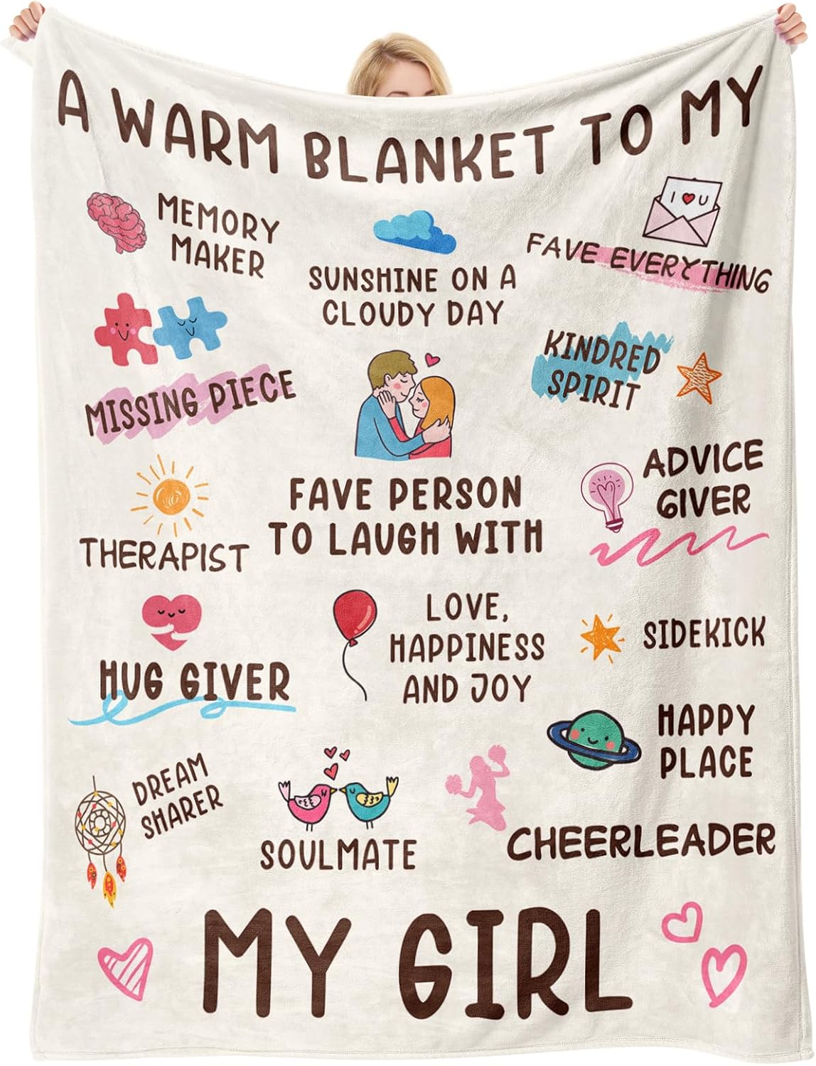 Valentines Gifts for Girlfriend, Girlfriend Birthday Gifts - Girlfriends Blanket, Christmas Valentines Day, Wedding Anniversary Birthday Gift for Women Wife GF, Soft Flannel Blanket 60"x50"