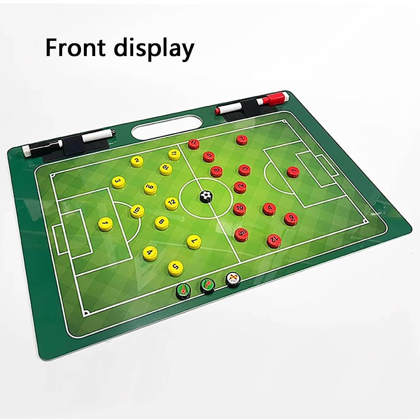 Sports Tactic Board Fútbol, Pizarra Futbol Entrenador, Pizarra Magnetica Futbol, Asa Portátil, Uso Por Ambos Lados, para Entrenamiento Práctico y Enseñanza