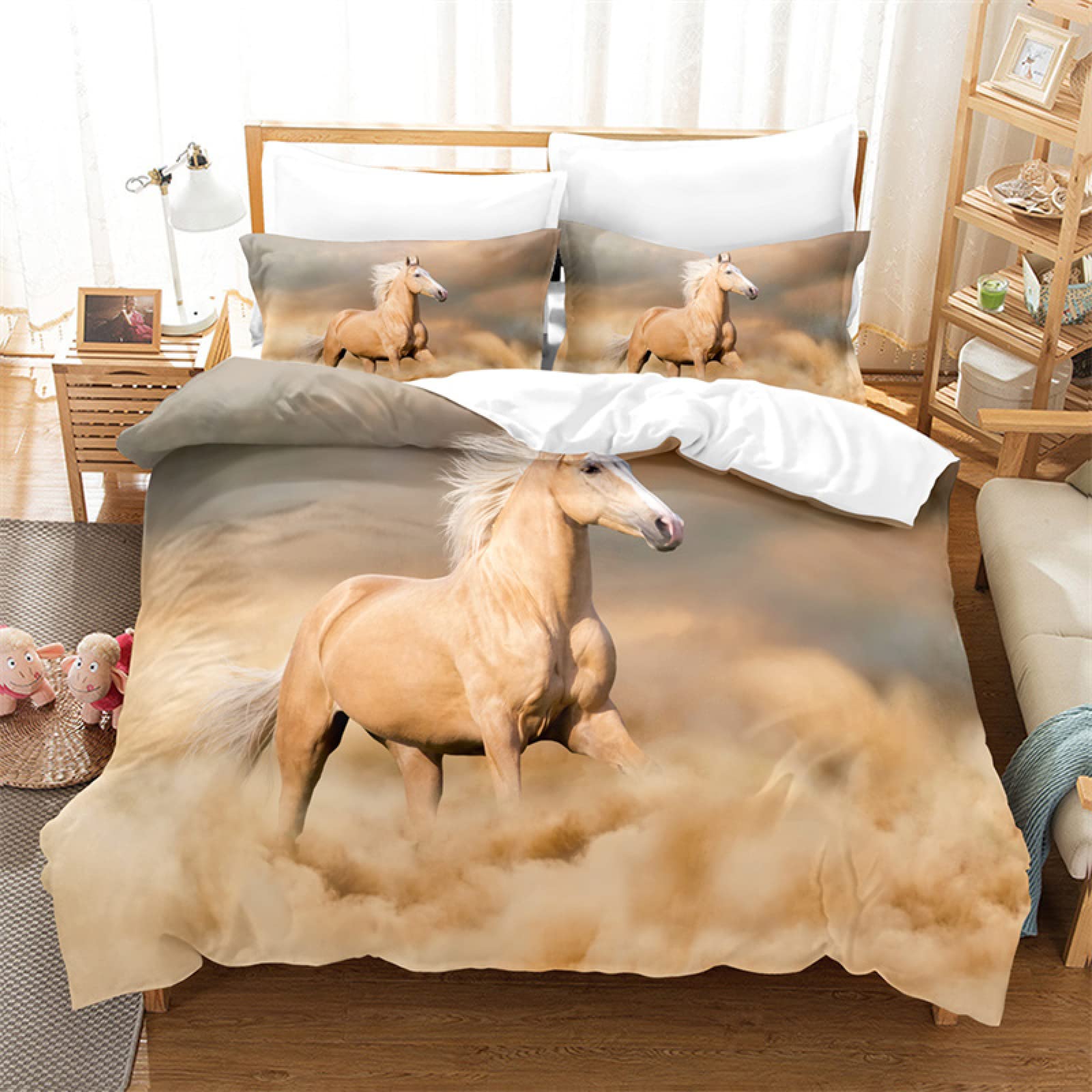 Housse de couette 140x200 microfibre douce 110g/㎡ à fermeture éclair pour chambre enfant