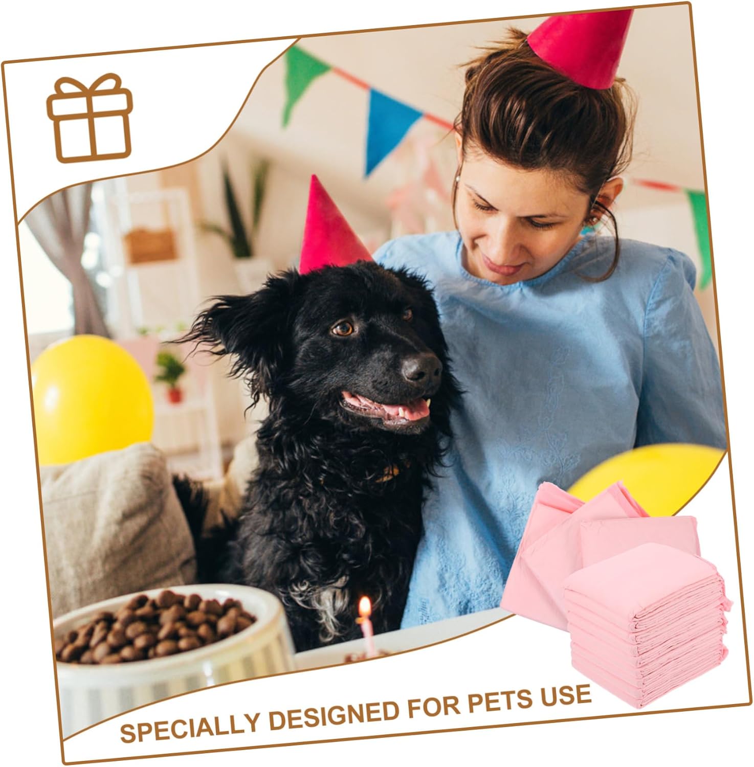 Thickened PET Training Pads Absorbent Dog Diaper Pads L Size 60x60cm 40-Pack for Puppies and Adult Dogs Leak-Proof and Quick-Dry