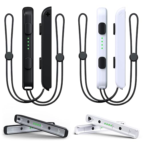 Joycon Wrist Straps for Switch, Replacement for Joy Con Strap 4 Pack, Adjustable Switch Joycon Wrist Strap(Black and White)