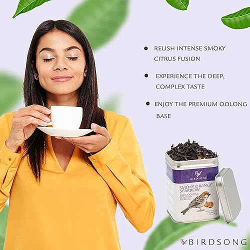 Vista 26 de Birdsong Rufous Pekoe - Té orgánico de Pekoe naranja de las Indias Orientales con malta, especias y notas de madera, té negro con cafeína dulce 100%