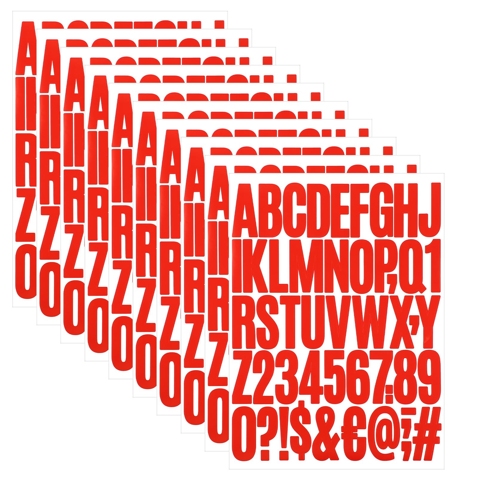 Amazon.com: 500Pcs Red Letter Stickers, 10 Sheets Vinyl Numbers ...