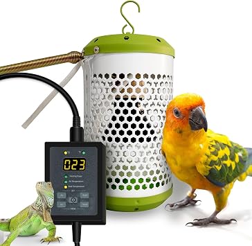 SYSAI Smart Bird Cage Warmer with Auto Temperature Control and Anti-bite Power Cord Protector, Safe for Touching and Reliable Heating 24x7 Small_50W