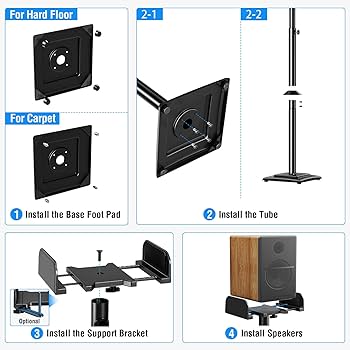 Amazon | MOUNTUP ユニバーサルスピーカースタンド ペア 高さ34