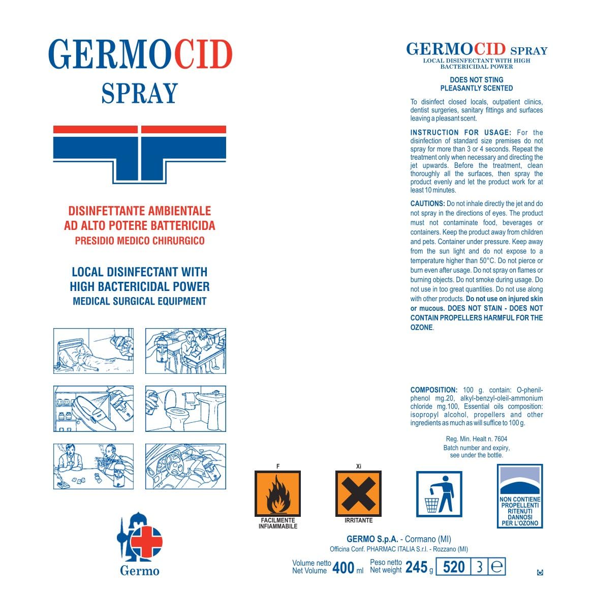 Germocid" DISINFETTANTE SPRAY - 400 ml