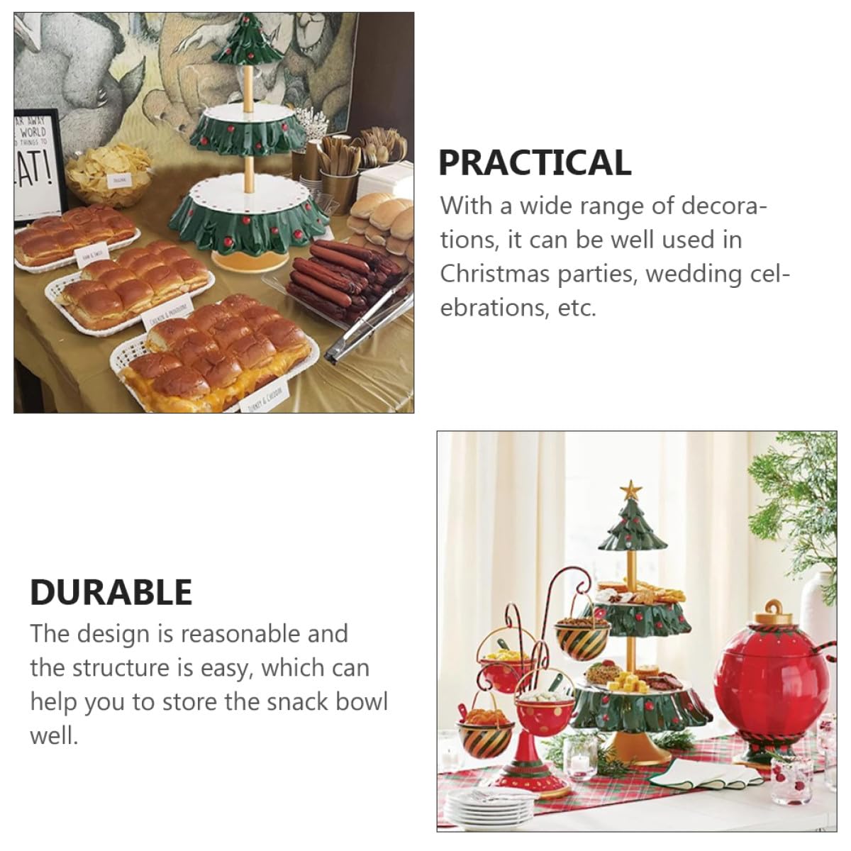 Kichvoe Weihnachtsteller und Snackplatte 1 Stück aus Langlebigem Material für Festliche Buffets und Desserttische Sorgt für Geordnete Präsentation von Snacks und Süßwaren