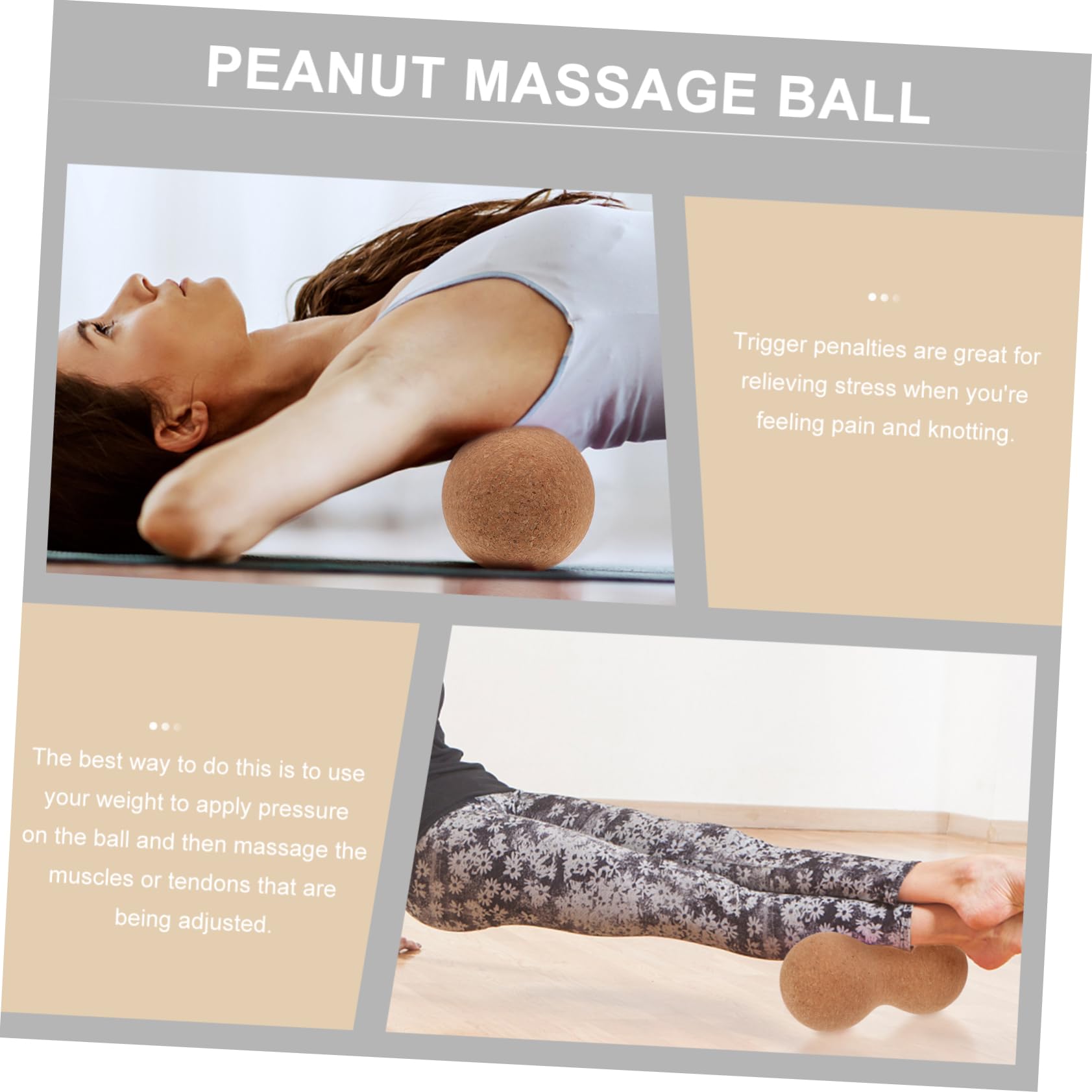 MOLUCKFU Peanut Shape Massage Ball 1 Pc Double Ball for Relief Deep Tissue Massage