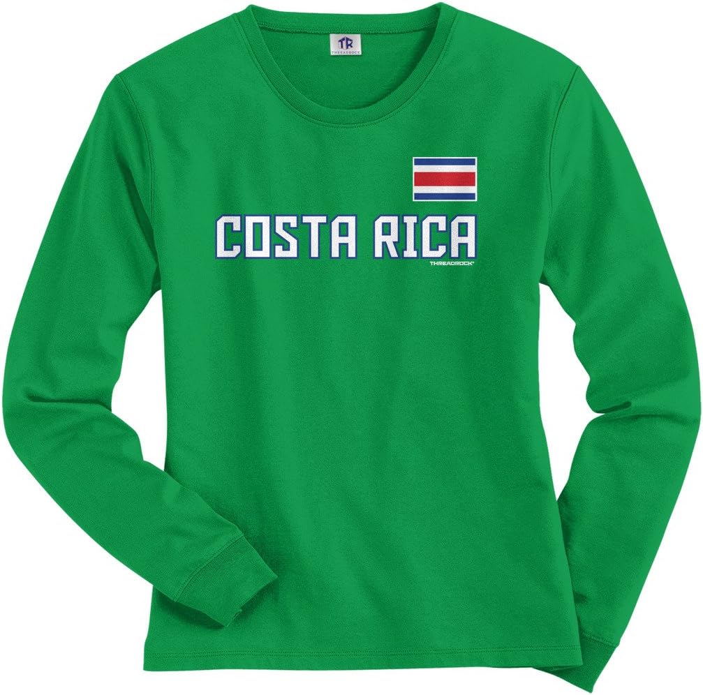 Threadrock Women's Costa Rica National Pride Long Sleeve T-Shirt