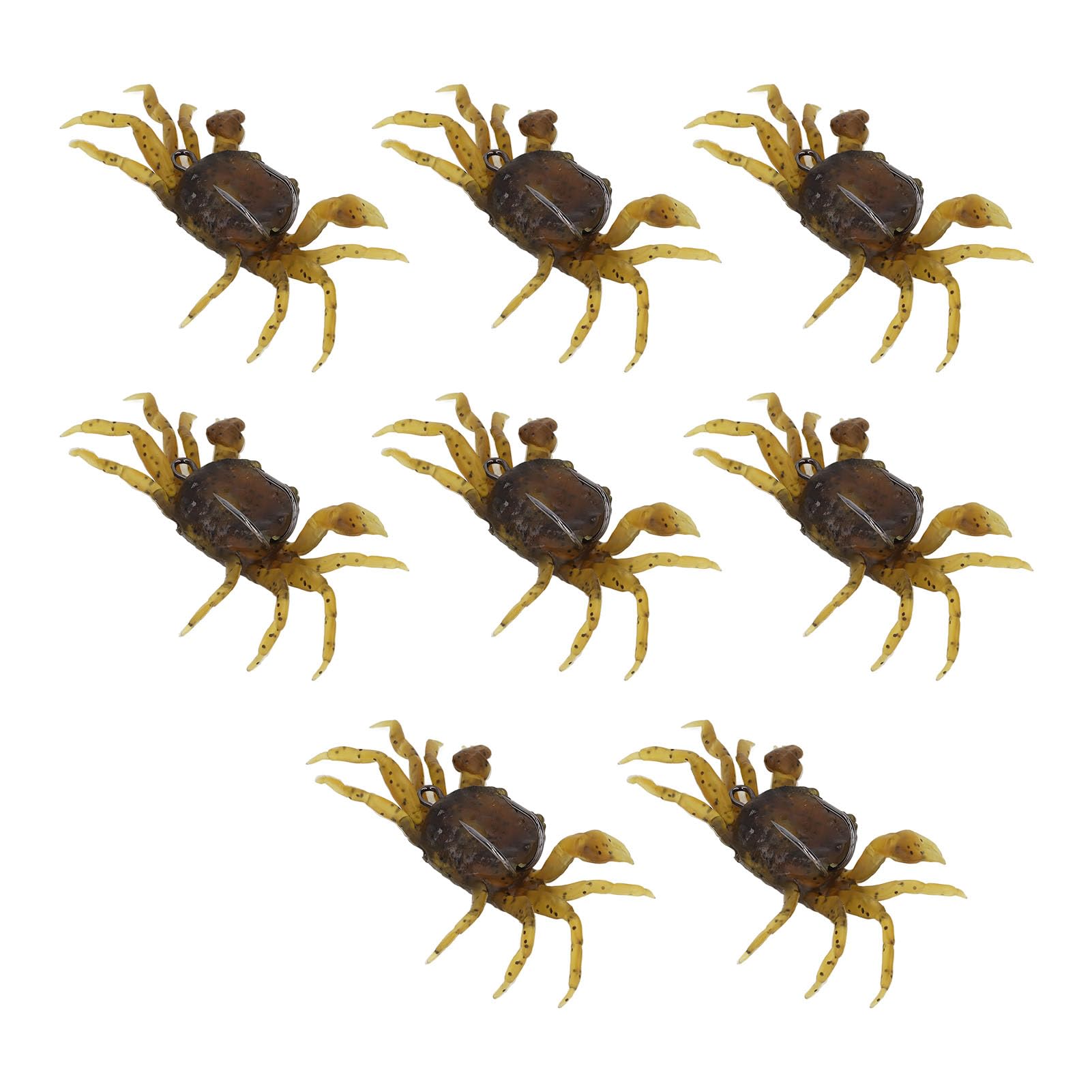 Topyond 8 Appâts Crabe En Silicone – 13cm, 33.5g, Réalistes, Crochets Inclus, Eau Douce/salée
