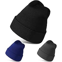 男士无檐小便帽女式冬帽 4 件装/3 件装