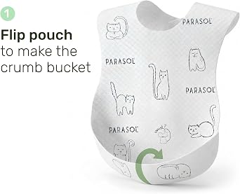 PARASOL Disposable Bibs, 80 Count, Hypoallergenic & Waterproof