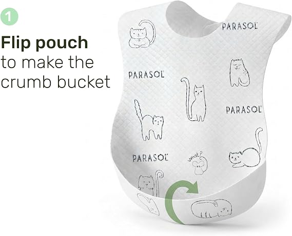 PARASOL Disposable Bibs, 80 Count, Hypoallergenic & Waterproof