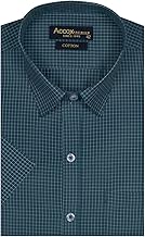 ACCOX Men's Half Sleeves Formal Regular Fit Cotton Check Shirt(Green,GO534)