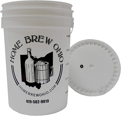 Home Brew Ohio Cubo de fermentación de 6.5 galones con tapa con ojales