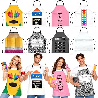 Halloween Crayon Aprons Adult Group Costume Teachers Stationery Aprons