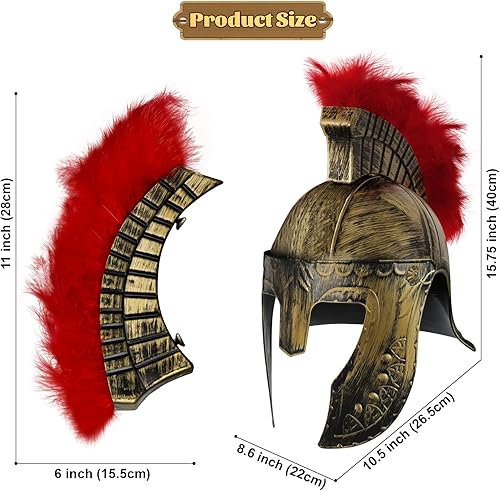 Miniatura 2 de Casco medieval de caballero romano, casco de gladiador espartano griego de plástico, accesorios de disfraz medieval, sombrero de Halloween, Oro
