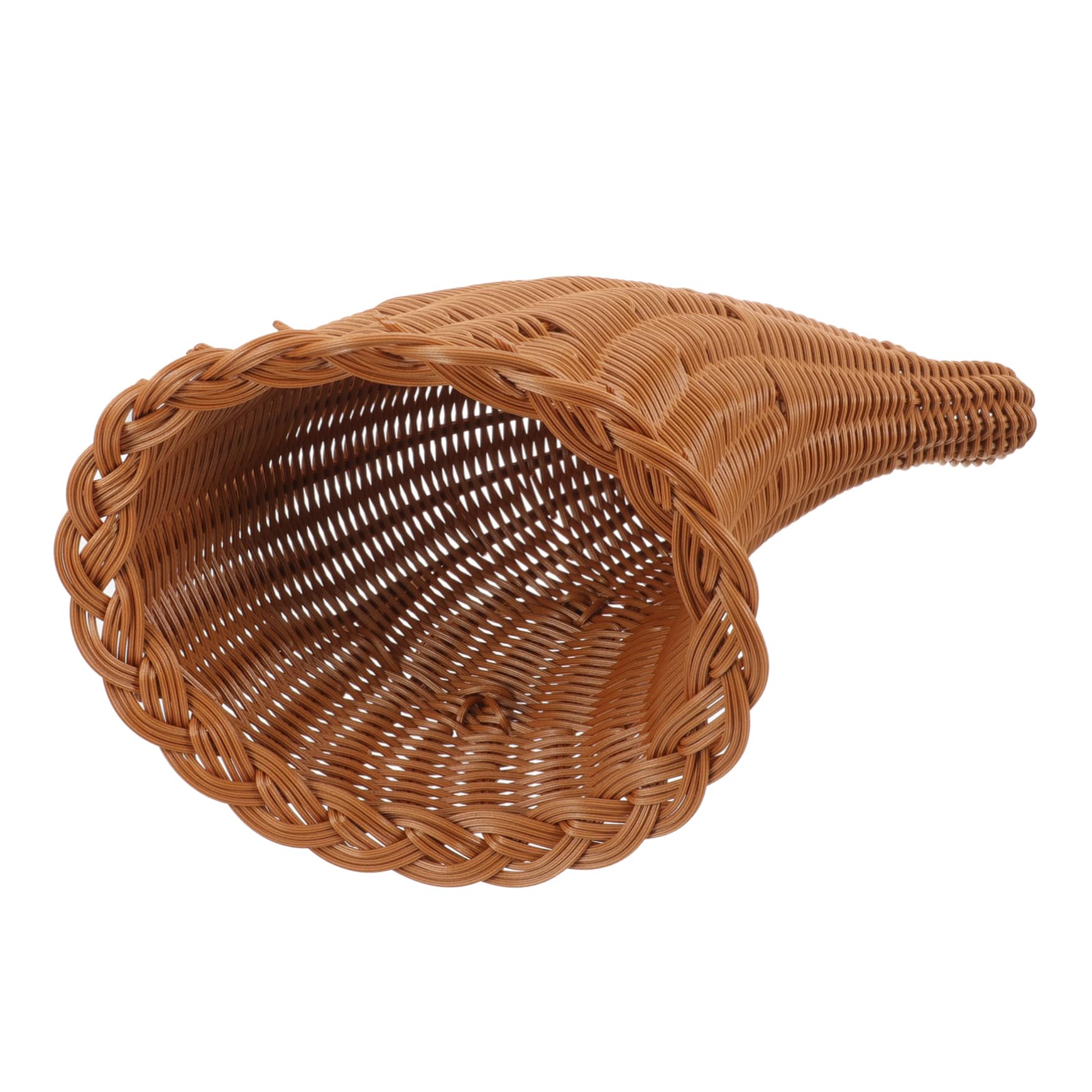 Ciieeo Creative Cornucopia Basket Handwoven Decorative Table Centerpiece for Fruits Snacks Household Items Versatile Storage Natural