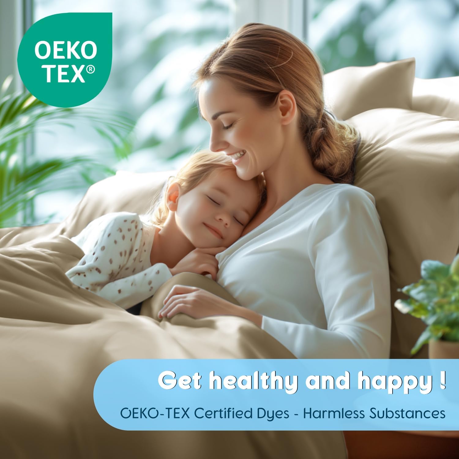 SONORO KATE 100% Egyptian Cotton Sheets Set, Extra Deep Pocket up to 18"-24",1000 High Thread Count, Soft & Breathable 5-Star Hotel Sateen Bed Sheets - 4 PC (Linen,Queen) - Image 7