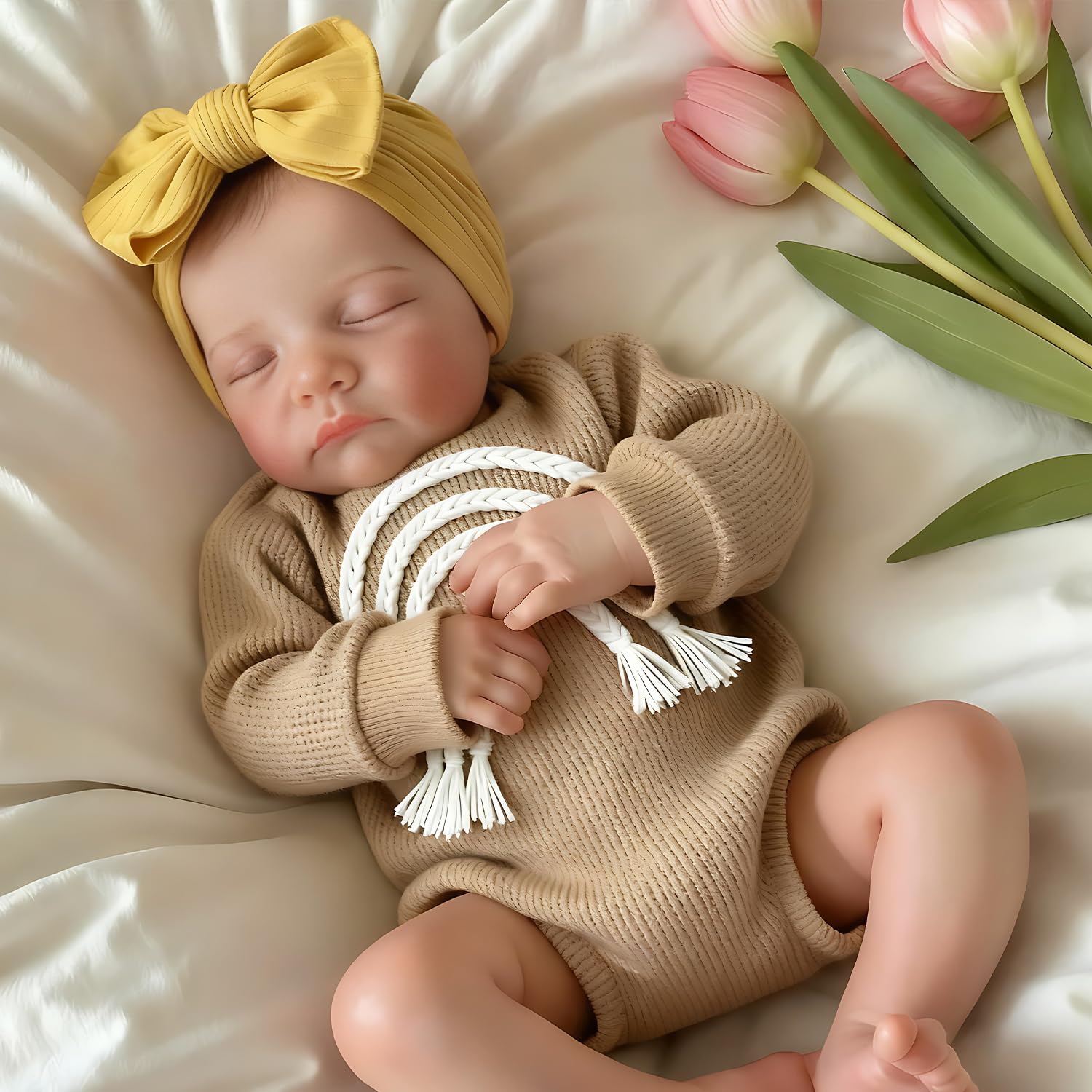 iCradle Reborn Baby Dolls 19inch Soft Body Realistic Newborn Baby Dolls Real Life Doll with Clothes and Bottles Toys Set for Kids Age 3+