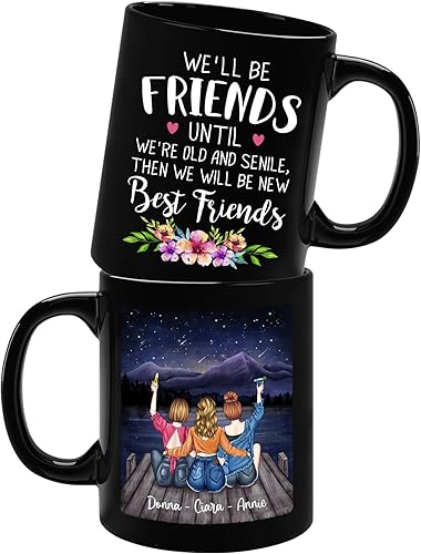 Vista 32 de Taza personalizada de mejores amigas para mujer, taza personalizada para mejor amiga, mejor amiga, mejores amigas, hermanas del alma, taza Taza de 3