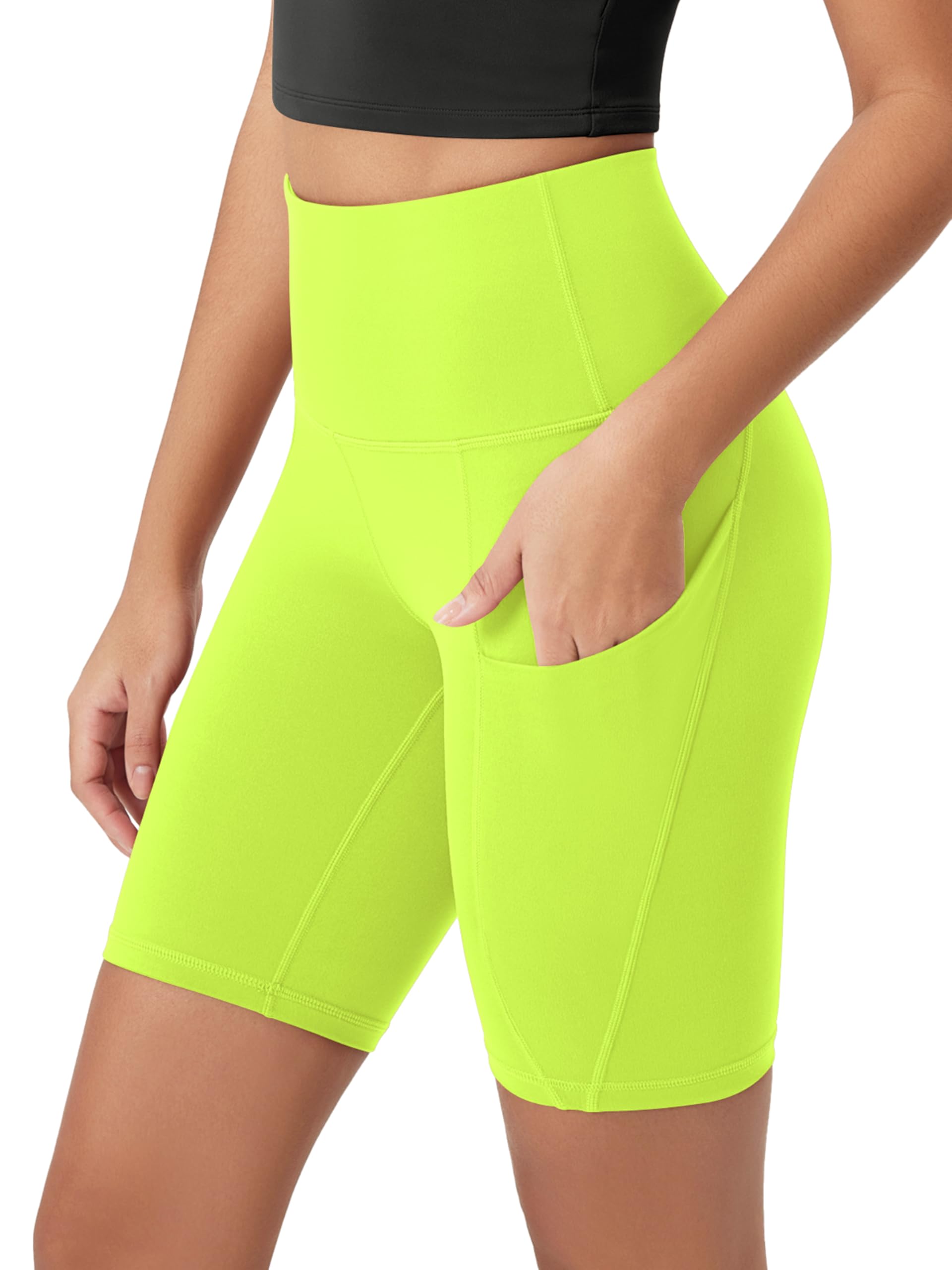 ODODOS Women's Tummy Control Biker Shorts 2.0 with Pockets High Waist Athletic Workout Yoga Shorts-3.5''/ 5"/ 8" / 10" Inseam