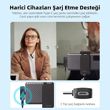 BOYA Android SmartPhone Laptop için Çift Kablosuz Yaka Yaka Mikrofonu - Çok Yönlü USB C Kondenser Video Kayıt Mikrofonu Röportaj Podcast Vlog YouTube Canlı Akışı (TX+TX+RX)