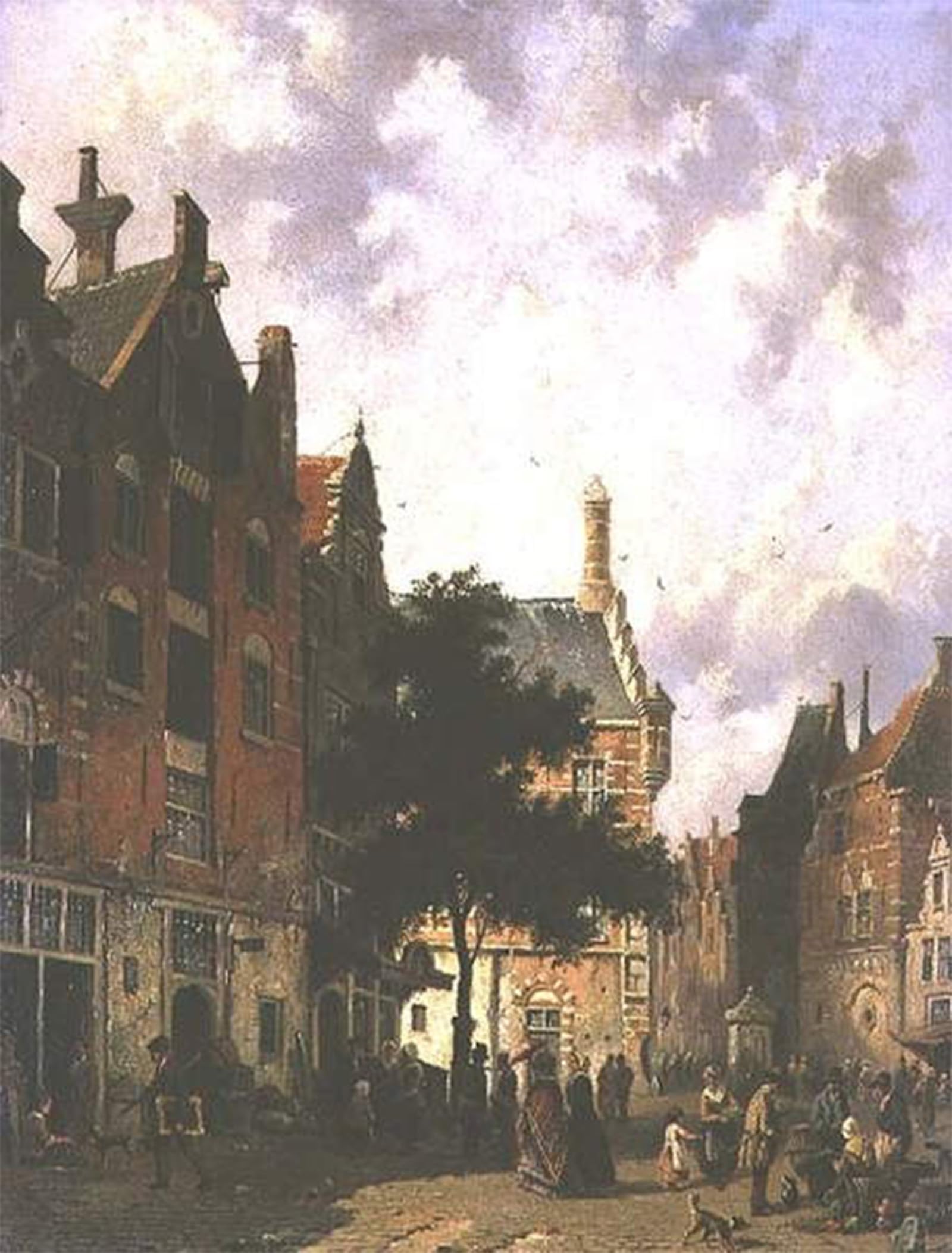 SERENDIPITP Vintage Wall Art Canvas Nordic Poster Canvas Print Picture Street Scene in by Adrianus Eversen Wall Art Poster for Home Decor 60x90cm
