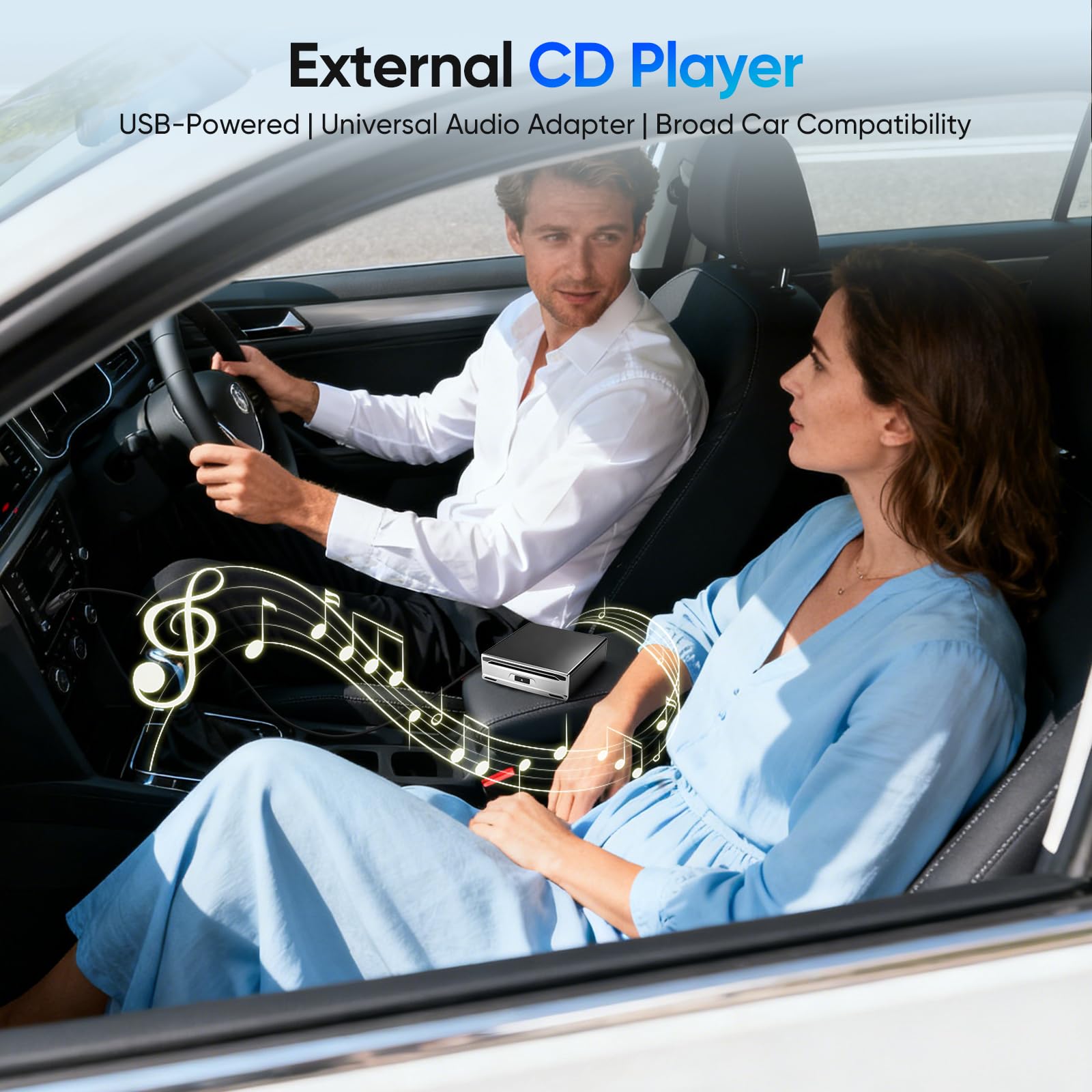 CD/DVD Player Auto Extern, Tragbarer DVD Player Auto, DVD Player Auto, Autoradio Mit CD Player Für Android Autoradio, Laptop & Fernseher, Plug & Play Unterstützung(A)