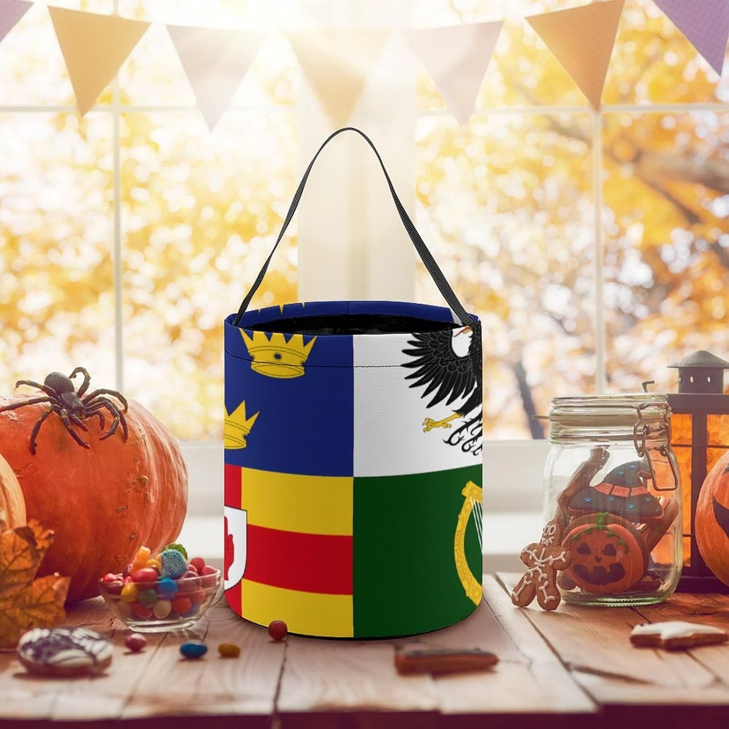 Four Provinces of Ireland Flag Halloween Treat Bag Reusable Candy Basket Tote Goody Bags Gift Party