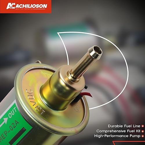 Miniatura 4 de Kit de bomba de combustible eléctrica universal de 12 V (3-6 PSI) bomba de combustible de baja presión con filtros de combustible, 10 abrazaderas de