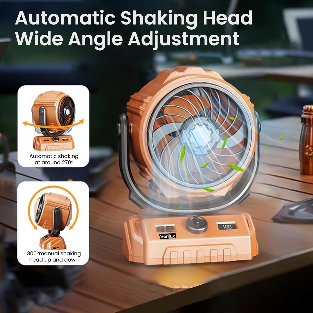 Verilux 3-in-1 Fan: Fan, Light & Power Bank -5 Verilux 3-in-1 Fan: Fan, Light & Power Bank -5