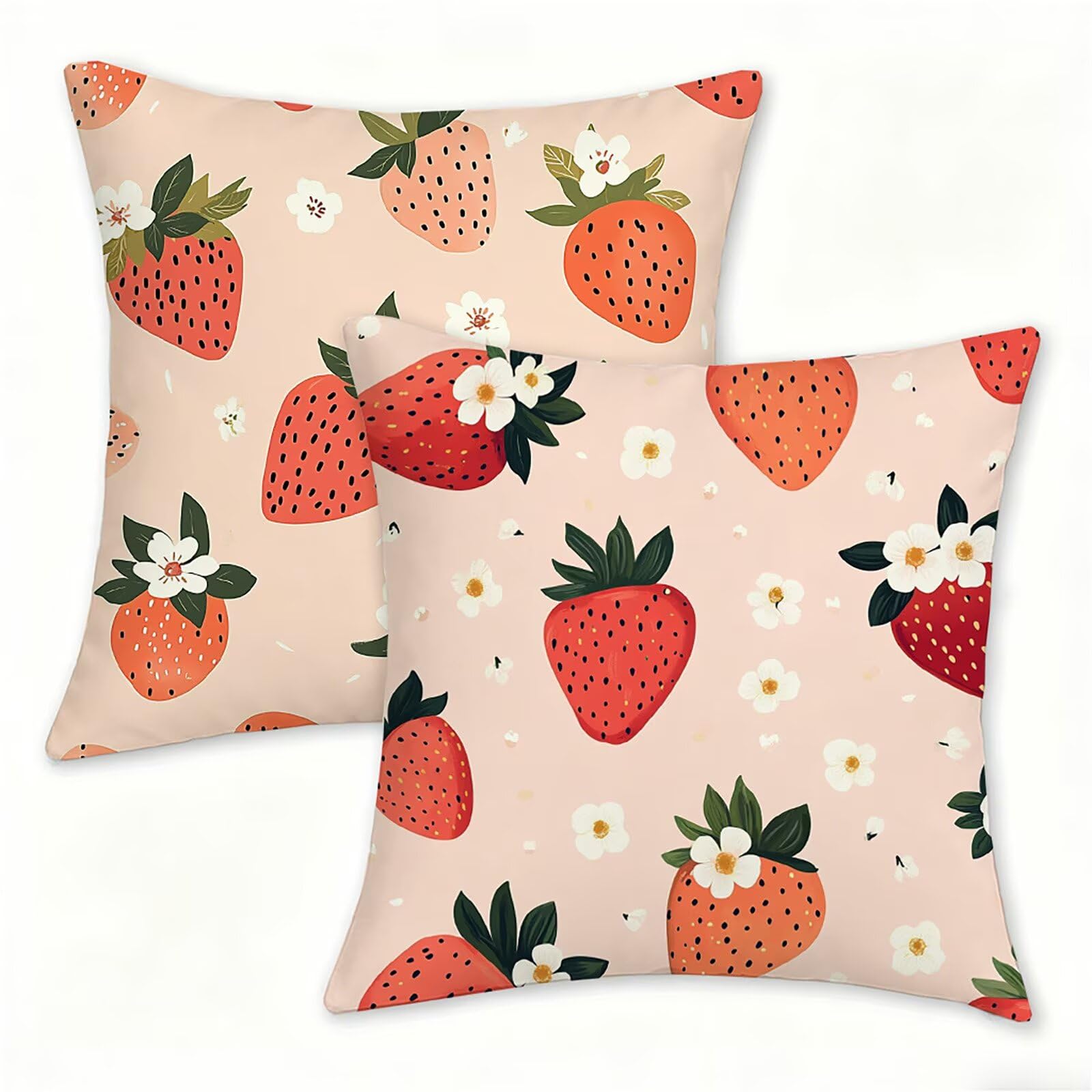 Fraise housse coussin en lin imperméable contre la pluie pour canapé jardin